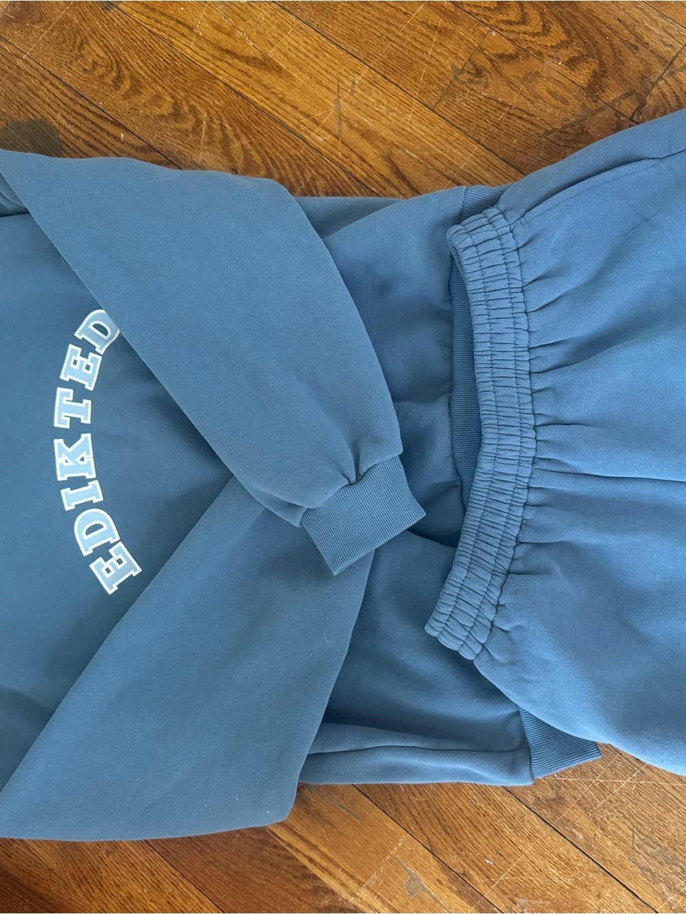 Edikted Slate Blue Pullover Sweatshirt: only the sweatshirt is available